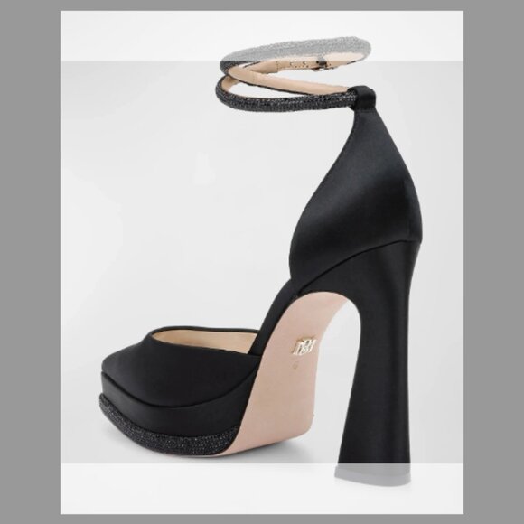 Badgley Mischka Eliana Embellished Satin Cocktail Pumps (Orig $275) w/tax (9.5) - Picture 2 of 8